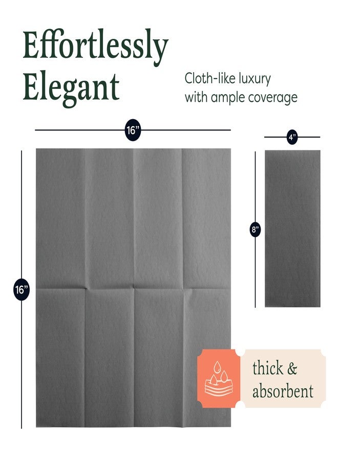 BloominGoods 100-Pack Linen-Feel Green Napkins, 16"x16" Dinner Napkins for Restaurant, Party, Kitchen Or Event, Bookfolded Guest Towel for Bathroom, Guestroom Or Vanity. - Image 3